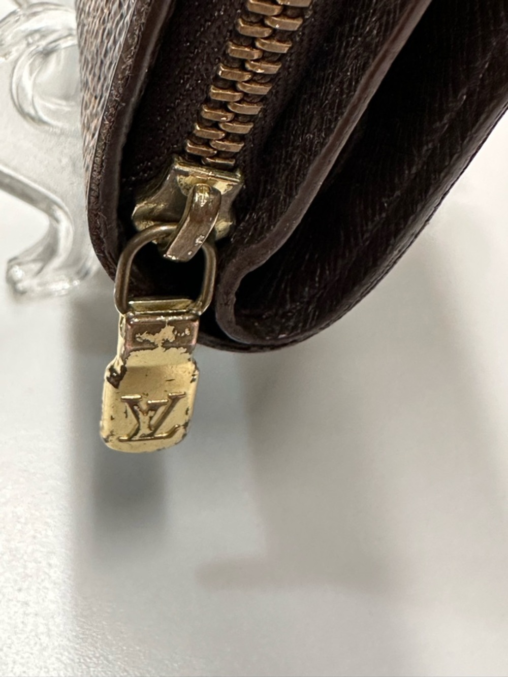 Louis Vuitton Damier Ebene Wallet w/ Gold-Tone Hardware + LV Dust Bag + COA - Picture 8 of 16